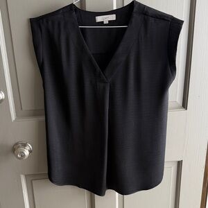 LOFT Black V-Neck Sleeveless Blouse